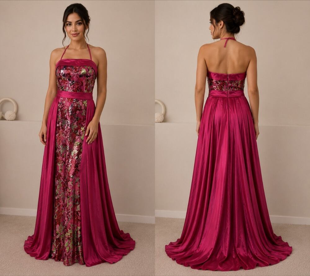 Terani Couture - Long party dress covered in sequins and floral print